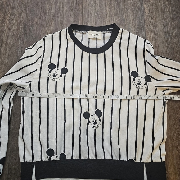 Disney Mickey Mouse Striped Pullover Blouse by Merci Small - Picture 8 of 10